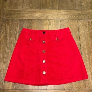 Forever 21 Vibrant Red Corduroy Mini Skirt